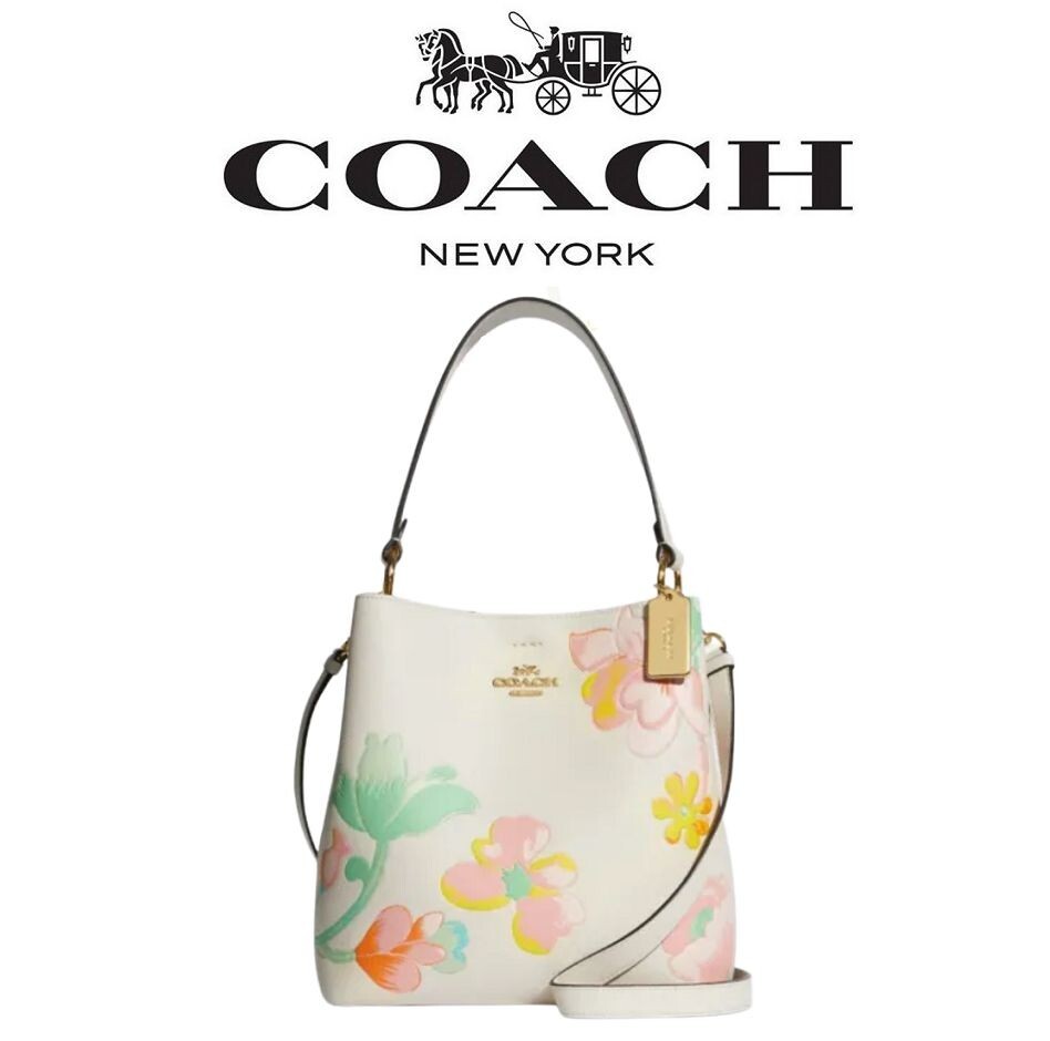 COACH Town Bucket Bag With Dreamy Land Floral Print C8609 Chalk