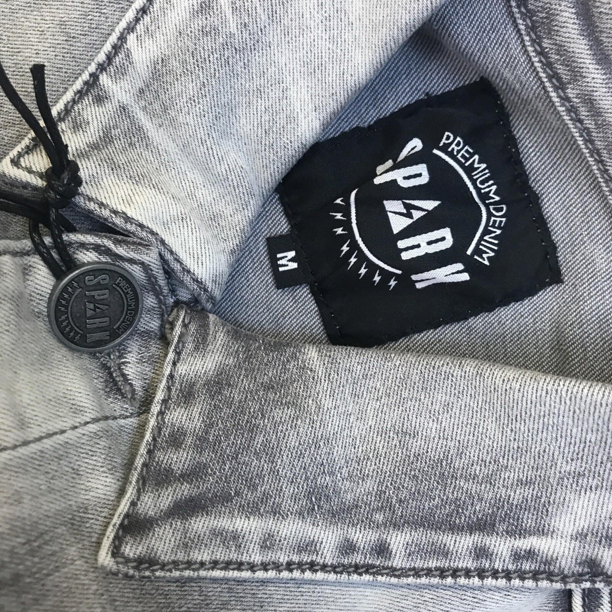【EEUN】Button Spark Denim Spark Men's 100% Authentic Button Up Jacket Size Medium