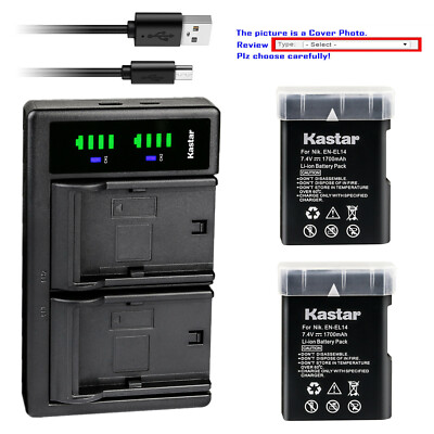 Kastar Battery LTD2 Charger for Nikon EN-EL14 Battery & Nikon D5200 DSLR Camera