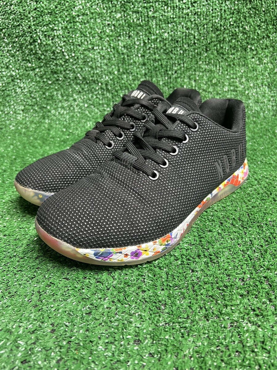 NOBULL Trainer Shoes Mens Size 9.5 Black Floral Low Top Training Sneakers NOBULL | Shoes | Nobull Black Trainers With Colorful Floral  main image 2
