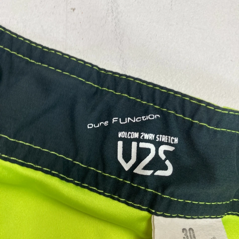 Volcom Boardshorts 30 Mens Neon 4 Way Stretch Swim Trunks Cinch Fly Pocket Short - Image 3 of 4