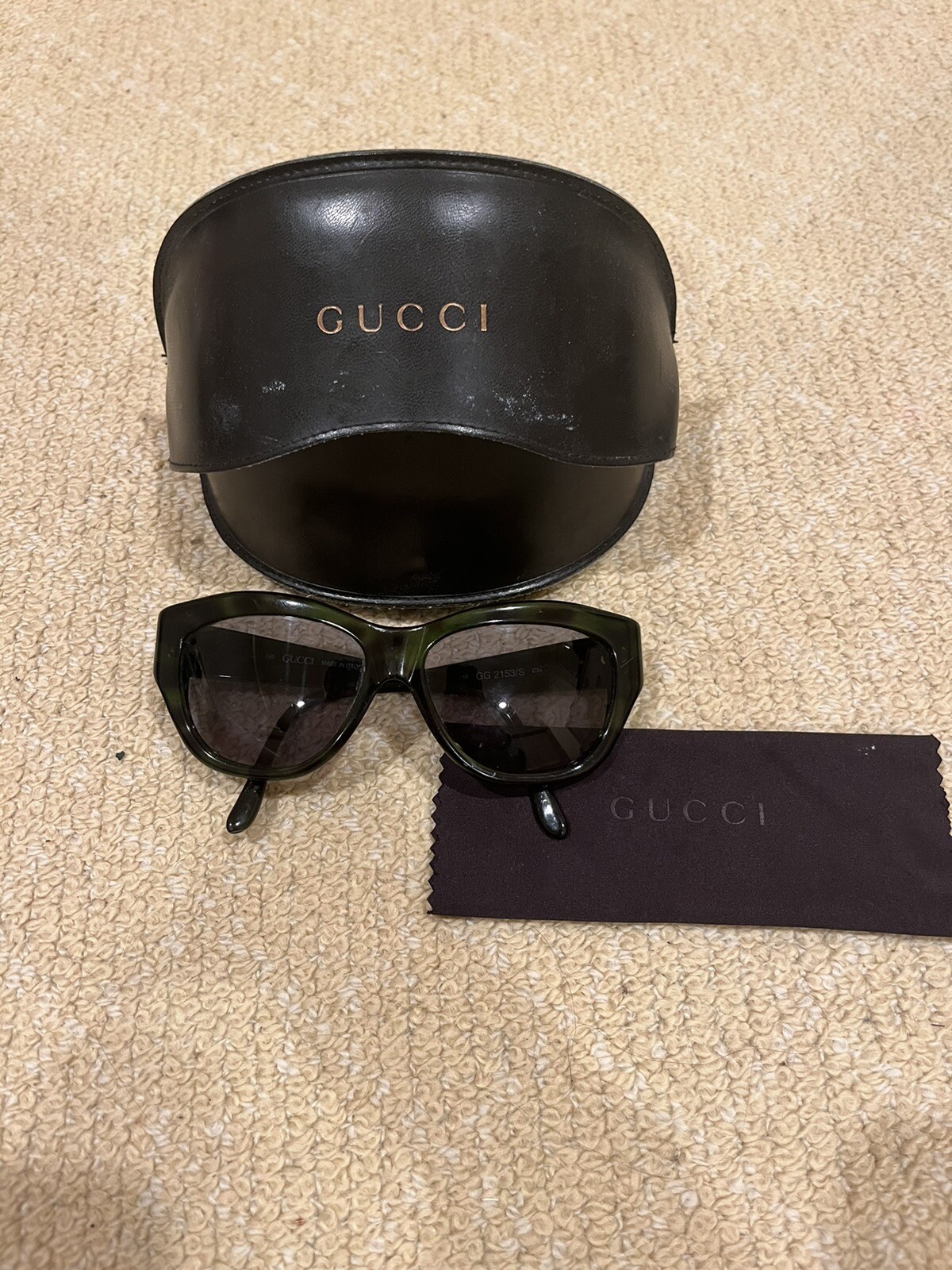 GUCCI Vintage GG Green Tortoise Sunglasses - image 1