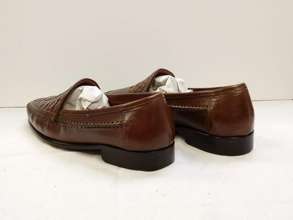 Bostonian slip on Brown Leather Weaved Woven Loafers 27846  display picture 1