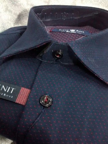NWT Stone Rose men's size 6(2XL)ong sleeve button down Knit Shirt red dots - Picture 12 of 12
