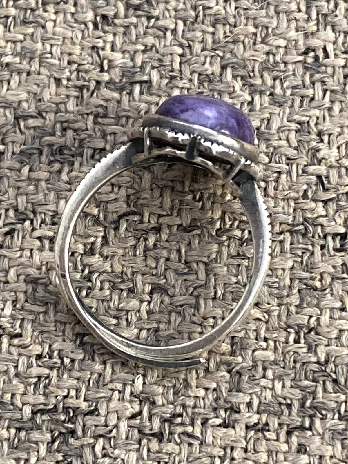 Charoite S925 Silver Adjustable ring - image 3