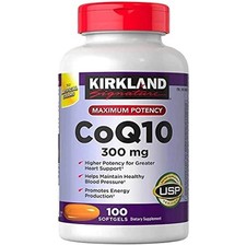 Kirkland Signature Maximum Potency CoQ10 300 mg 100 Softgels Each Pack of 1 