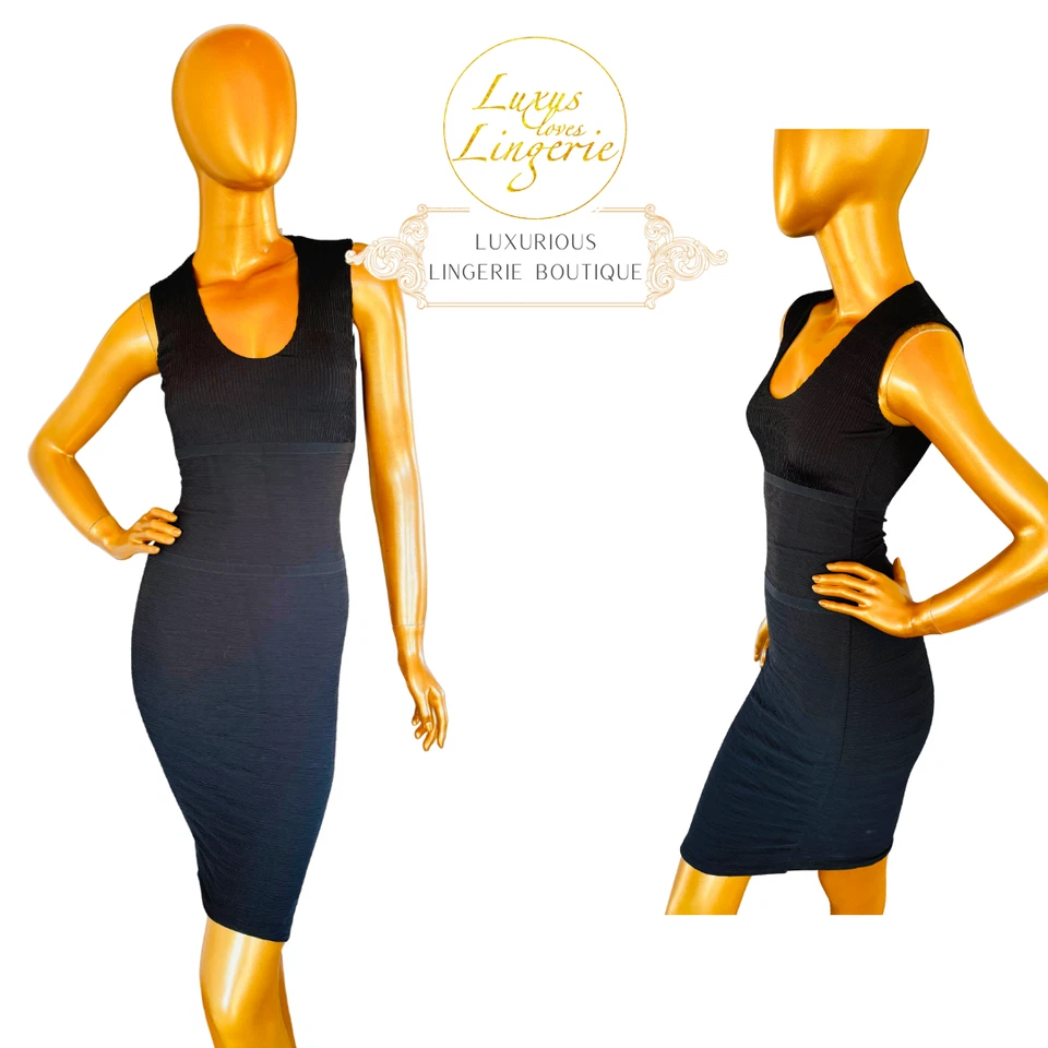 MERNICE DRESS by Wolford XS 34 black schwarz Elegantes Kleid Ärmellos Drapierung - Bild 1 von 1