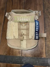 Tactical Dog Harness Brown/Tan Size Medium, Padded Adjustable Training Working