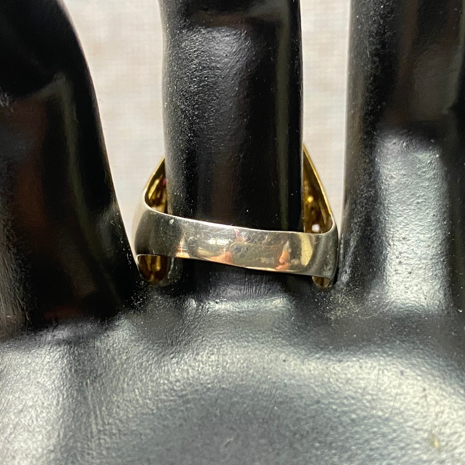 Statement Cocktail Ring Rectangle Red Gemstone Cl… - image 6