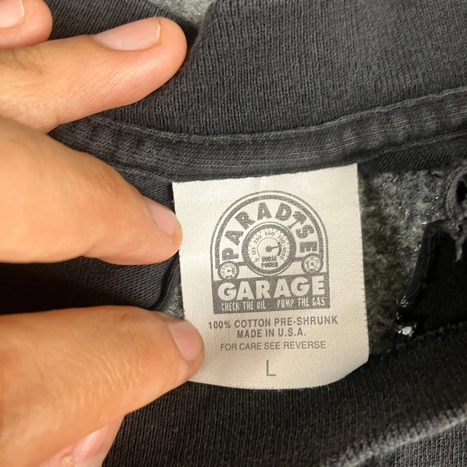 Camiseta Paradise Garage Para Hombre L Negra Chevrolet Gráfica Hecha en EE. UU. Ropa De Colección Foto 4 de 4