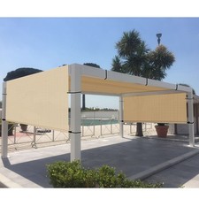 Outdoor Pergola Shade Cover Replacement Canopy Garden Awning Panel w/Rod Beige