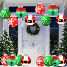 9 Inch Large Inflatable Christmas Balls Outdoor, Blow up Christmas Ornaments ...