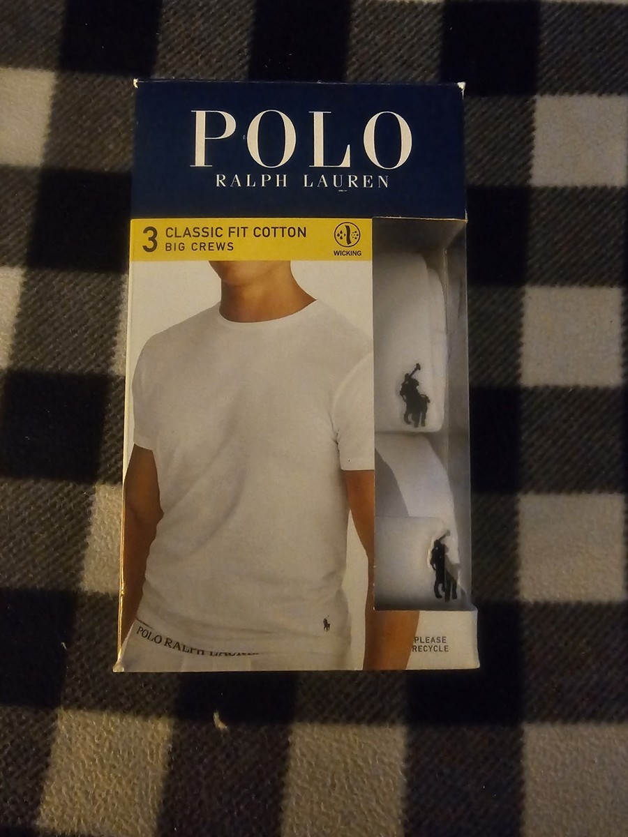 Polo Ralph Lauren Classic Fit Cotton T-shirts - 3X White, Pack of