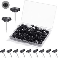 150 PCS Push Pins, Standard Plastic Head Steel Point  Black