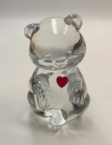 Vintage Fenton Art Glass Birthstone Birthday Bear Ruby Red Heart July