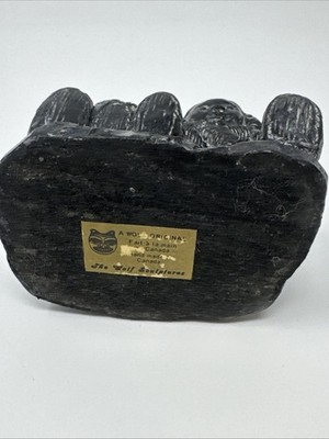 Vintage The Wolf Sculptures Hand Made Canada Children - A Wolf