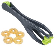 2-In-1 Finger Massager Roller with 5 Pcs Acupressure Rings for Hands Palm New