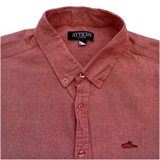 Vintage Y2K Atticus Small Red Work Shirt Button Front Deadbird Blink 182 Punk