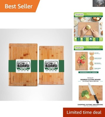 Professional Quality Bamboo Cutting Boards - Juice Groove [Set of 2] for Chefs