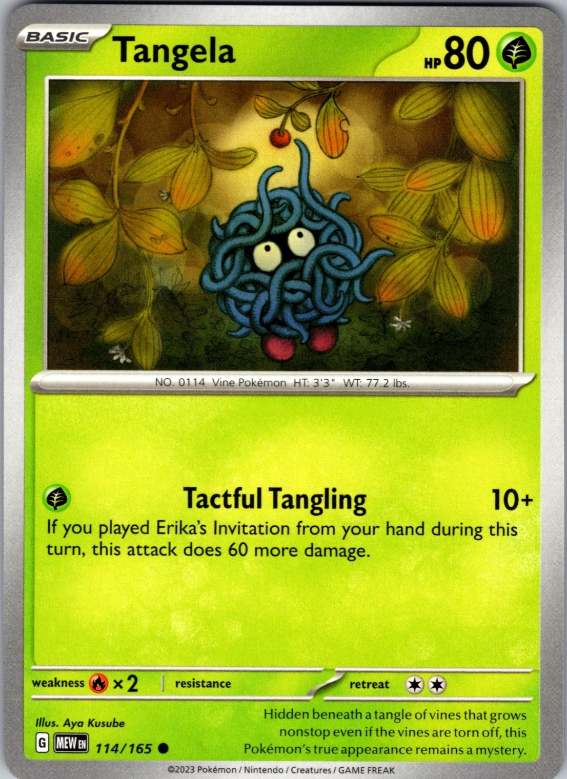 Tangela 114/165 Common Regular SV: Scarlet & Violet 151 NM