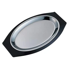 Service Ideas RO117BLC Oval Thermo Plate with handles, 11.75" plate, Stainless