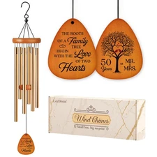 Leebbsin 50th Wedding Anniversary Wind Chime, Happy 50th Anniversary Romantic...
