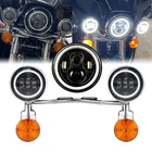 7" LED Headlight + 4.5" Fog Passing Lights Bar For Yamaha V-Star XVS 1100 950