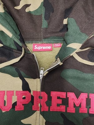 トップス Supreme Collegiate Applique Zip Up Camo Supreme Collegiate Applique Zip Up Hooded Sweatshirt Woodland Camo