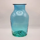 Blenko Big Sky 8221L Blown Glass Blue Vase
