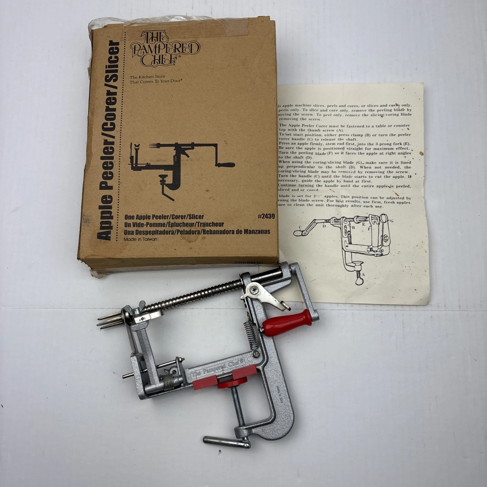 The Pampered Chef 2430 Apple Peeler Corer Slicer Manual Kitchen Tool Table Clamp
Opens in a new wind