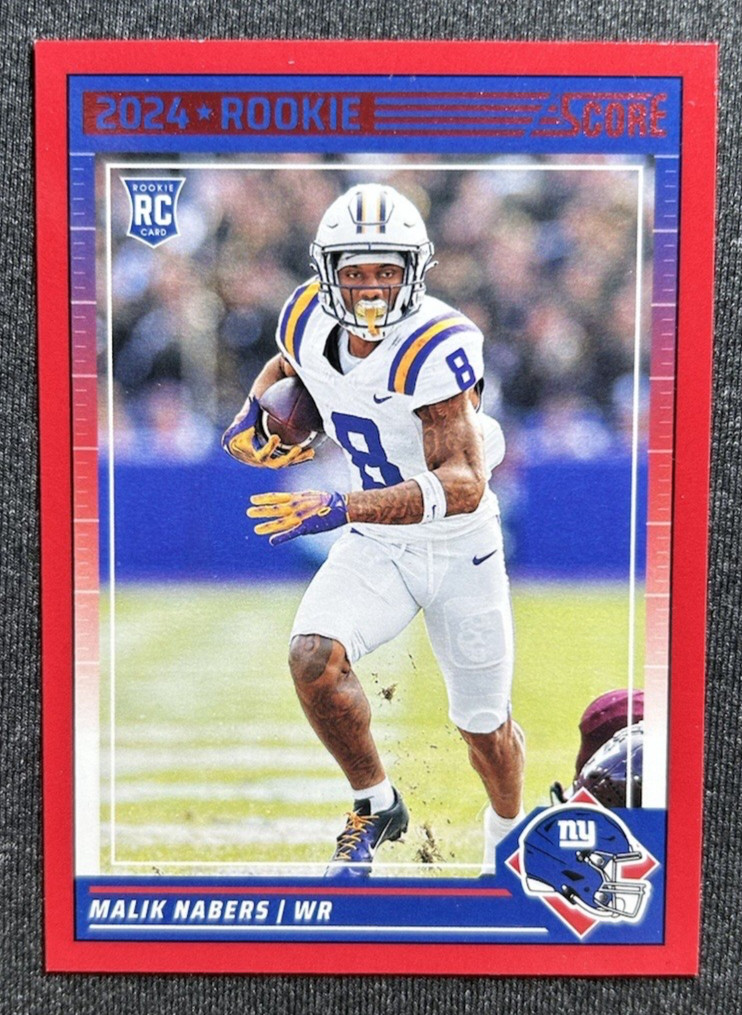 2024 Panini Score Malik Nabers RED Parallel Rookie RC #306 New York Giants