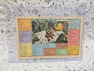 Sitting Soft in Dixieland Black Americana Postcard by C T Cotton Picking Scenes