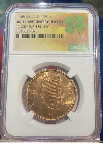 Irish Penny ☘️1968 Ireland Penny Brilliant Uncirculated NGC  🪙 