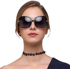 DONNA Women's Classic Polarized Sunglasses Ultralight D72 Black New Sealed