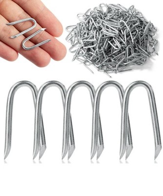 Bates Choice Fence Staples, 200 pcs, 1'' Galvanized Steel, (thick), Silver