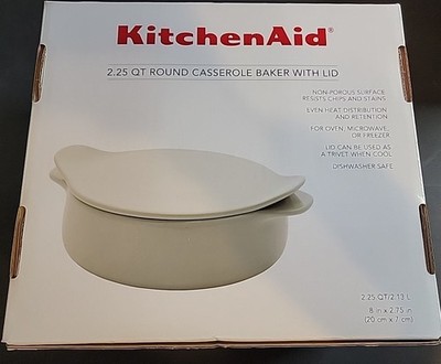 NEW~KitchenAid Stoneware Casserole Dish 2.25 Quart With The Lid - Pistachio