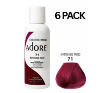6 Pack Adore 71 Intense Red Semi Permanent Hair Dye Color 4oz, 118mL