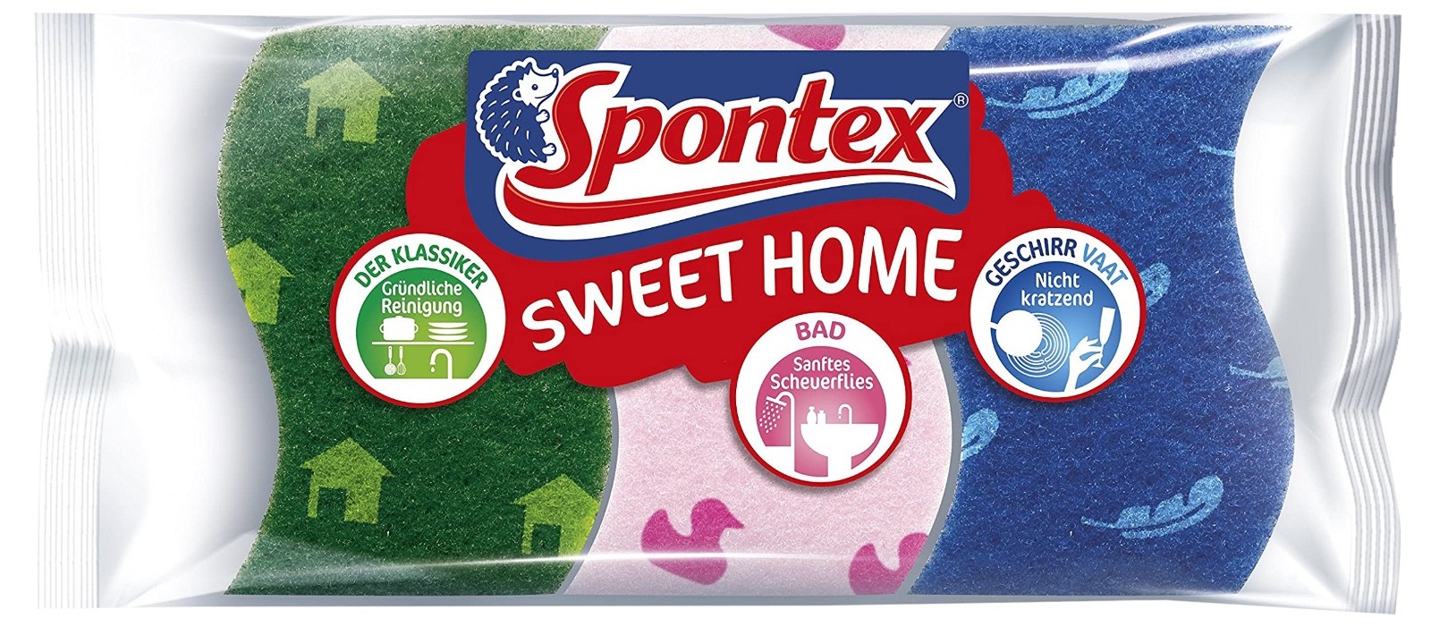 Spontex sponges Sweet Home Set of 3 ClassicBath Dishes -FREE SHIPPING 2290₽