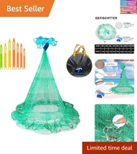 Versatile 10FT Fishing Cast Net with Heavy Sinkers for Effective Bait Catching