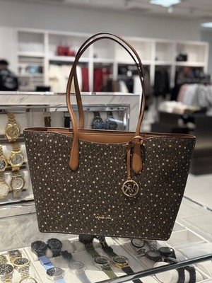 MICHAEL KORS OUTLET Arden Large Printed Signature Logo Top-Zip Tote Bag