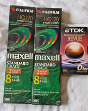 New- Mixed Lot of 5 Blank Sealed HQ Standard T-120 VHS Maxell/Fuji/TDK Tapes