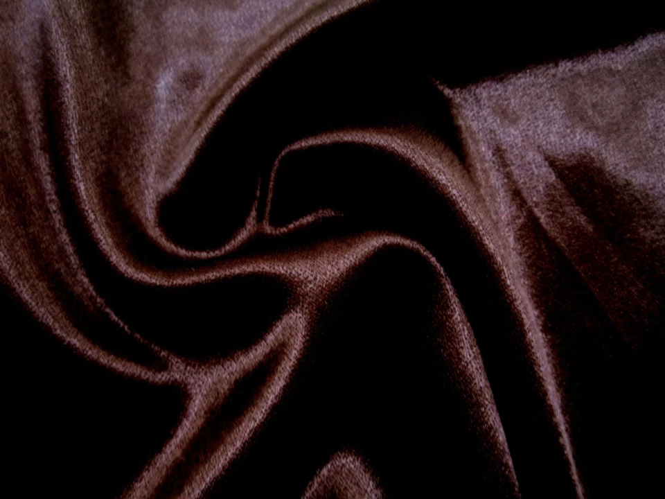 1 Yd- Remnant-CHOCOLATE BROWN Crepe back High Sheen Charmeuse SATIN Fabric - Image 4 of 4