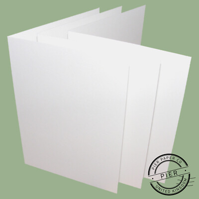 25 A6 weiße Kartenrohlinge Premium 250 g/m² Druck Basteln vorgefaltet von Pierpapier