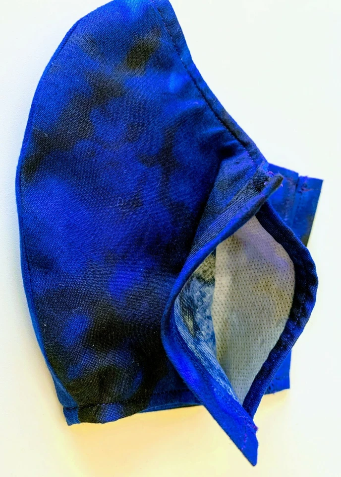 Mascarilla facial con filtro, revestimiento facial con filtro hecha a mano y lavable Foto 4 de 4