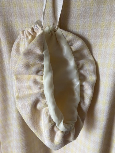 6-8T Girls Handmade Yellow Plaid Wool Flared Vintage 50s Button-up Coat & Bonnet - Picture 7 of 18
