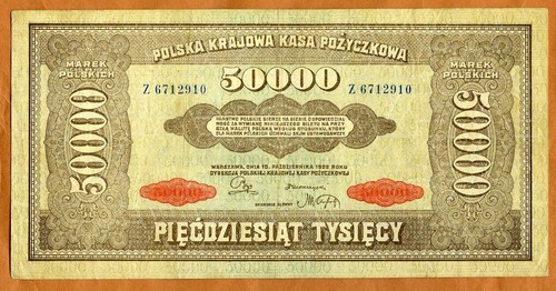 Polonia, 50000 (50.000) Marek, 1922, P-33, en estado bastante bueno 100 años - Imagen 1 de 2