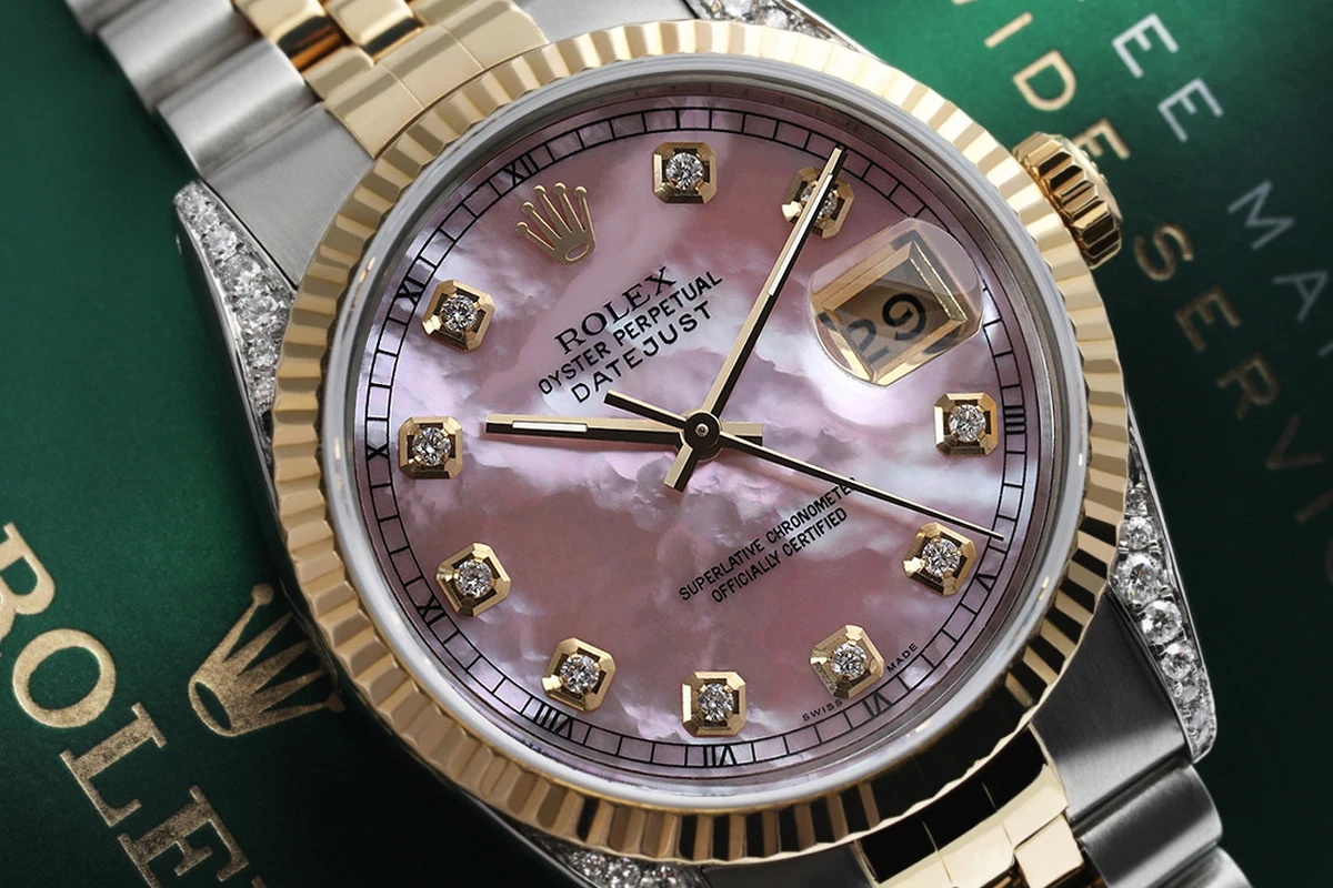 Pink mother of pearl hotsell rolex