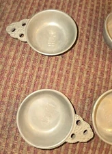 LOT OF 4 OLD STURBRIDGE VILLAGE STIEFF PEWTER Porridger S7 Monogrammed 