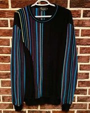 NEVER WORN! Vtg 90s TOSANI Wool SWEATER Men (L) Coogi Style 3D Textured Knit NOS