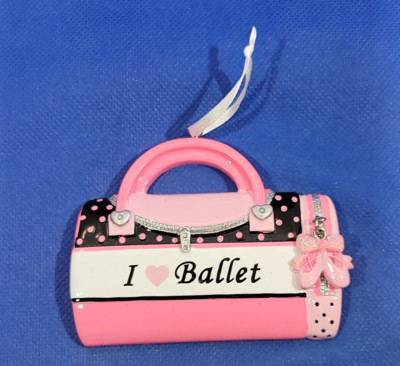 Christmas Ornament I Love Ballet Resin Holiday Tree Décor
